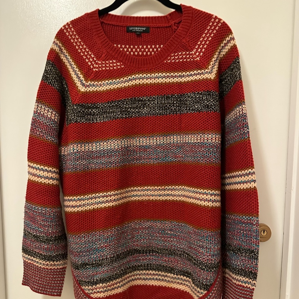 GUC Striped Sweater with scallop hem by Liverpool Size L